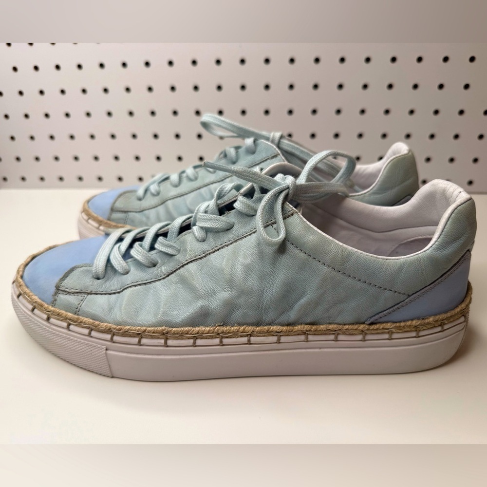 Free People Scotty Sneaker in Seascape Light Blue Leather Casual Women's US 10